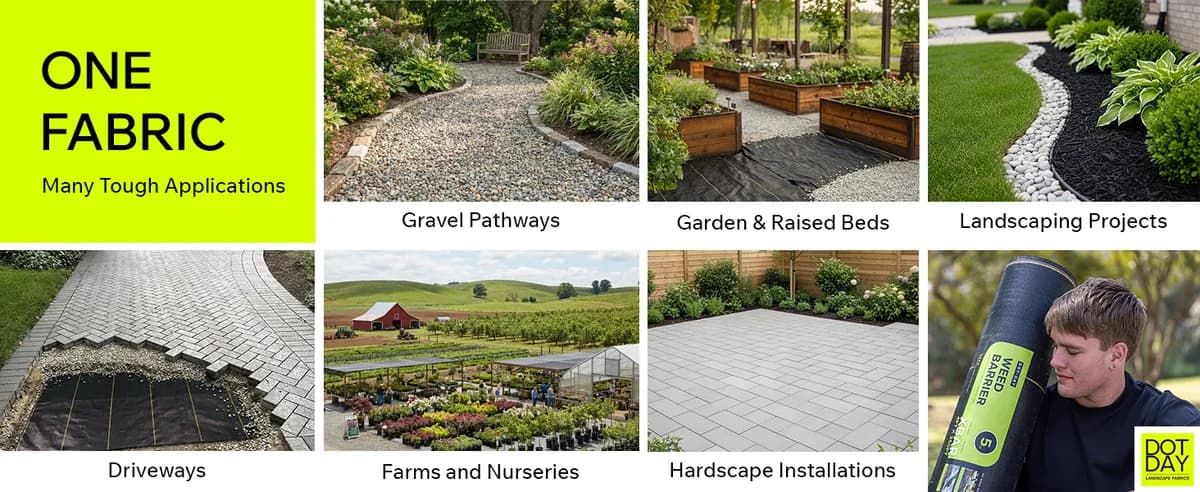 DOTDAY XBAR as a weed barrier under pavers, driveways, gravel, and hardscape installations