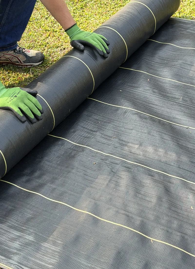 Crew rolling out XBAR with the 12-inch guide stripes visible