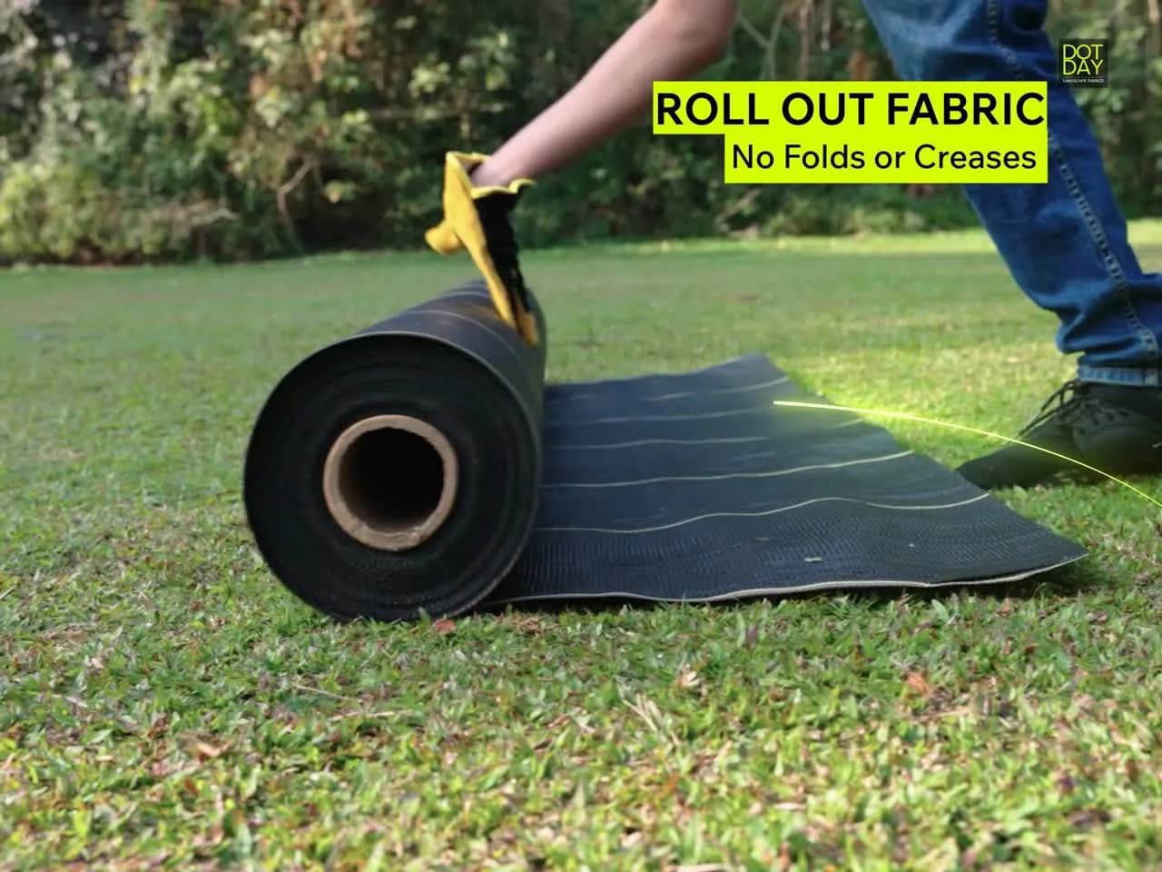 Rolling out SHIELD fabric flat with no folds or creases