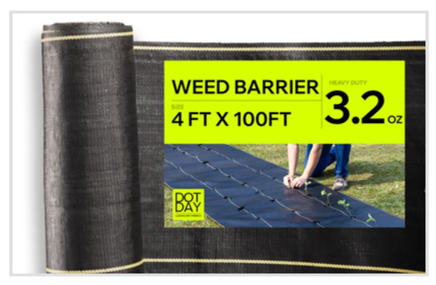 DOTDAY SHIELD 3.2 oz roll, 4 ft by 100 ft weed barrier