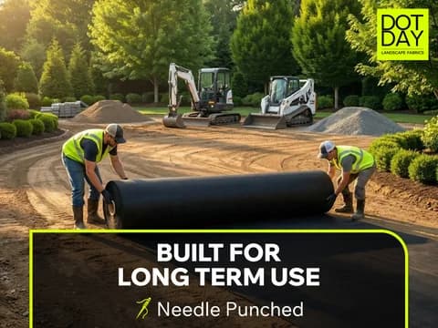 Crew rolling out TERRA geotextile over a prepared sub-base