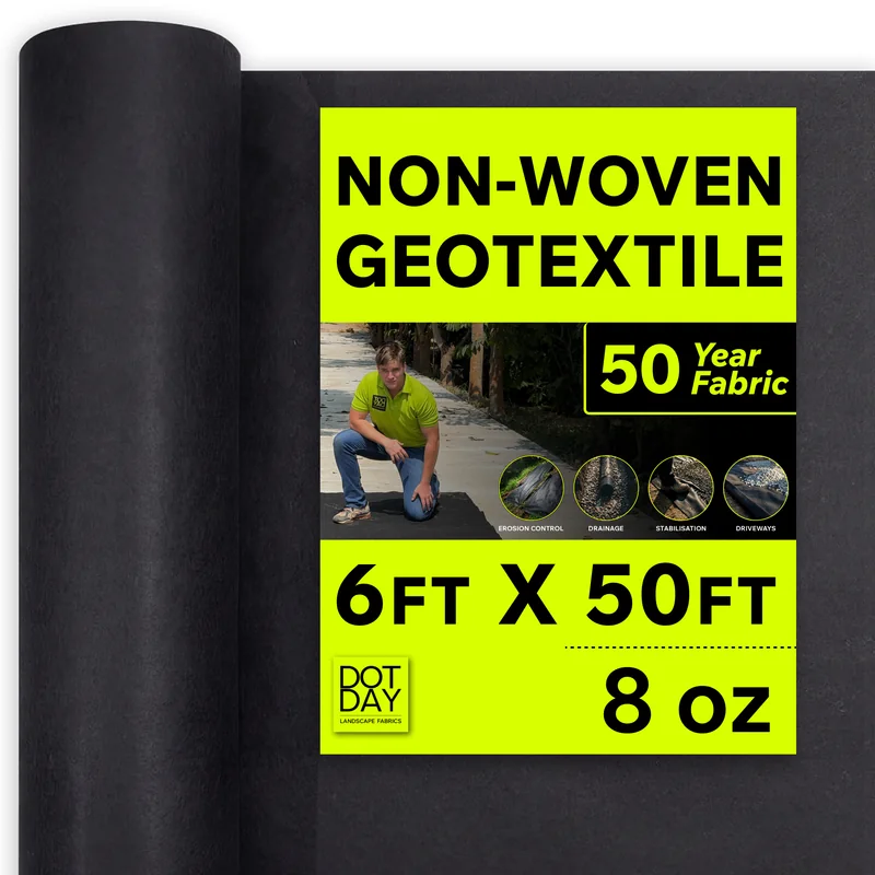 DOTDAY TERRA non-woven geotextile roll, 6 ft by 50 ft, 8 oz
