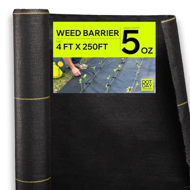 DOTDAY XBAR 5 oz dual-layer weed barrier roll, 4 ft by 250 ft