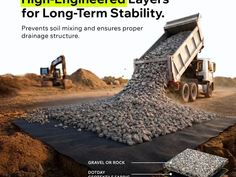 TERRA geotextile under a gravel drainage layer