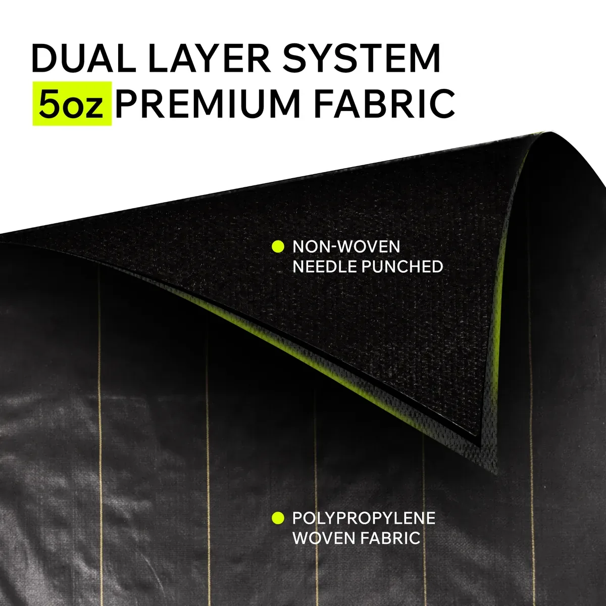DOTDAY XBAR 5 oz woven dual-layer fabric, a key weight on the landscape fabric thickness chart
