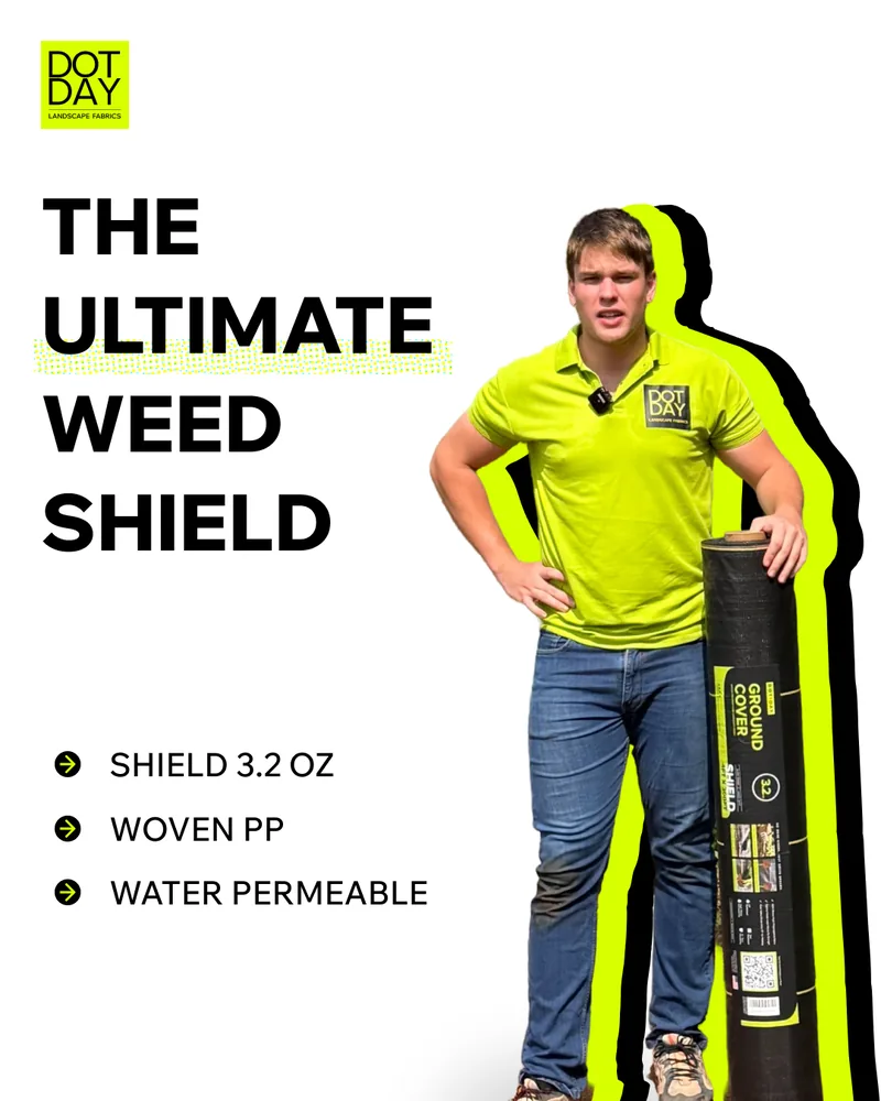 DOTDAY Instagram creative, the ultimate weed shield, founder holding a SHIELD 3.2 oz roll