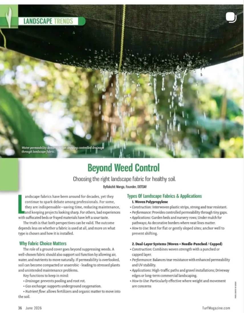 Beyond Weed Control, the DOTDAY bylined feature as printed on page 36 of the June 2026 issue of Turf Magazine